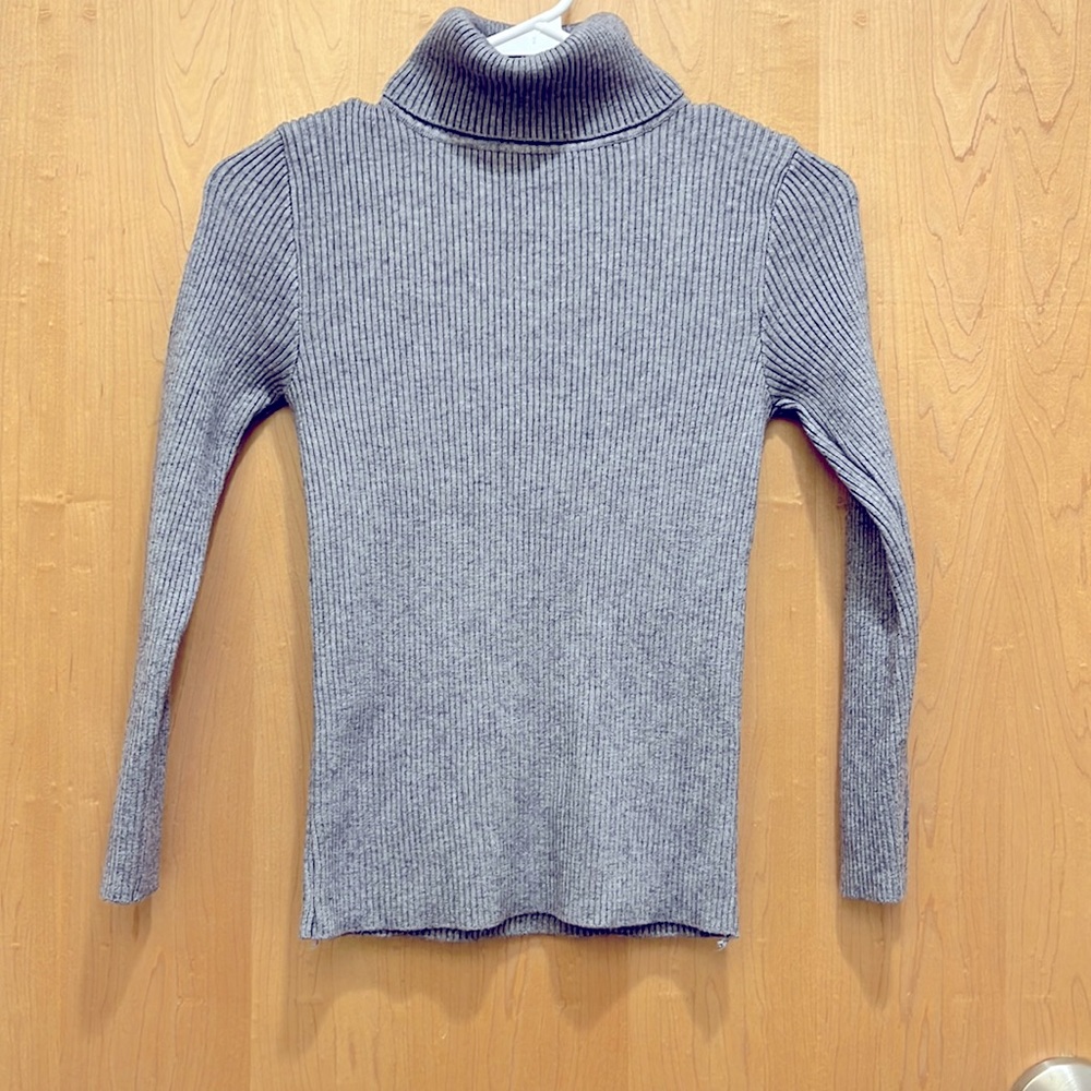 High Collar Grey Woolen Sweater Size 2